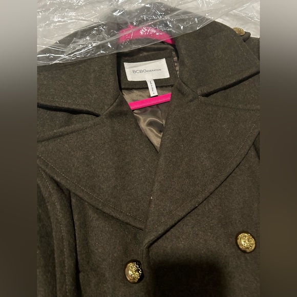 BCBGENERATION MILITARY MOSS GREEN PEACOAT - Picture 6 of 7